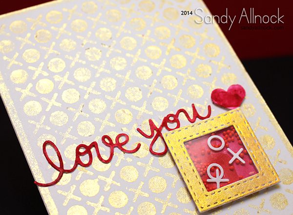 Sandy Allnock - Gold Spray Shaker Valentine2