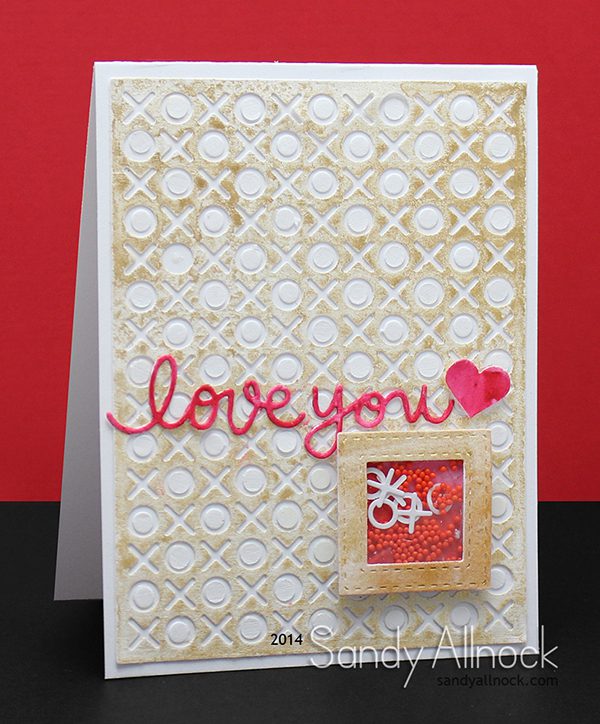 Sandy Allnock - Gold Spray Shaker Valentine3