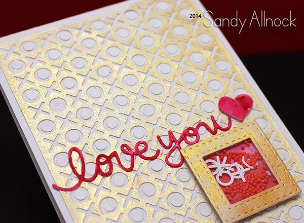 Sandy Allnock - Gold Spray Shaker Valentine4