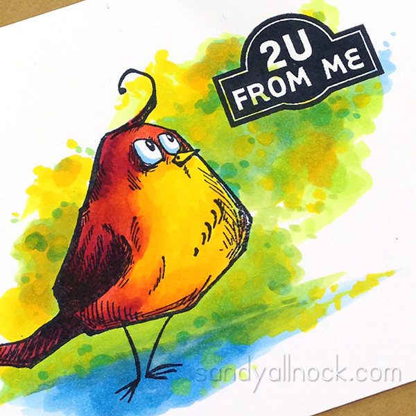 Sandy Allnock - Tim Holtz Bird Crazy, Copic watercolor