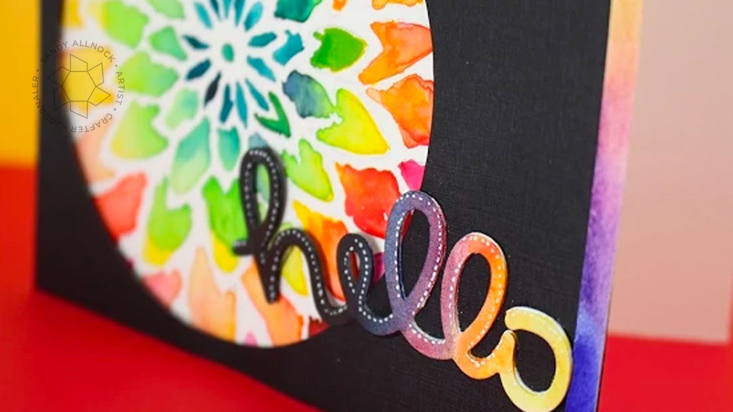 Watercolor with stencil