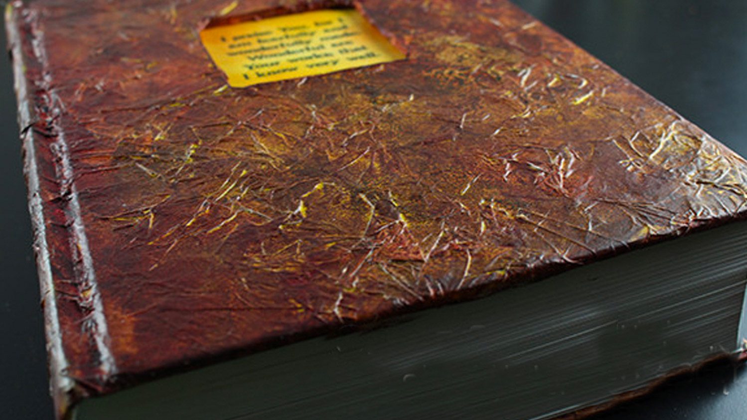 Faux Leather Book Cover: Tissue Paper Technique