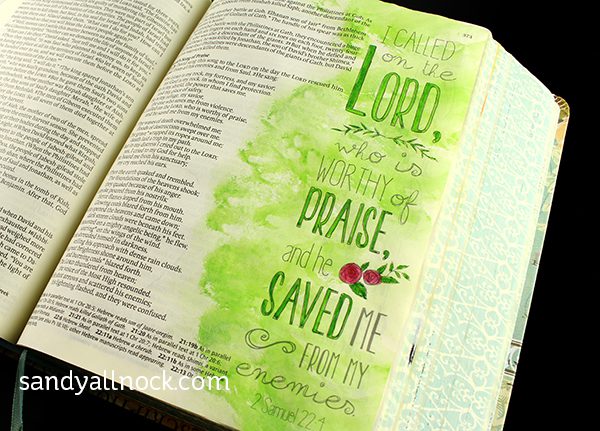 Sandy Allnock Inspire Bible Journaling simple backgrounds