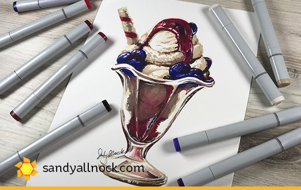 Sandy-Allnock-Drawing-a-Copic-