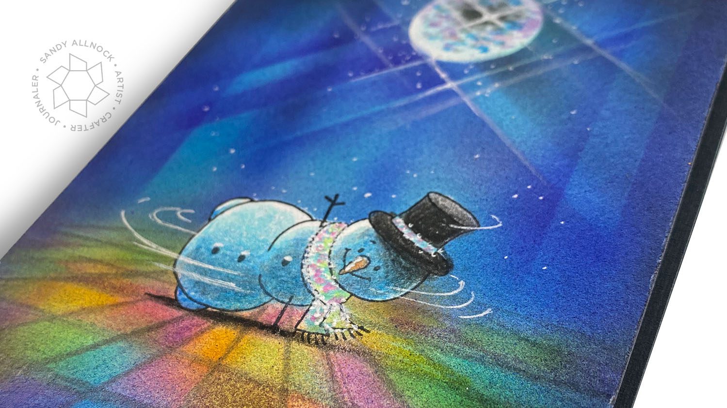 Disco breakdance snowman Christmas Card (and winners)