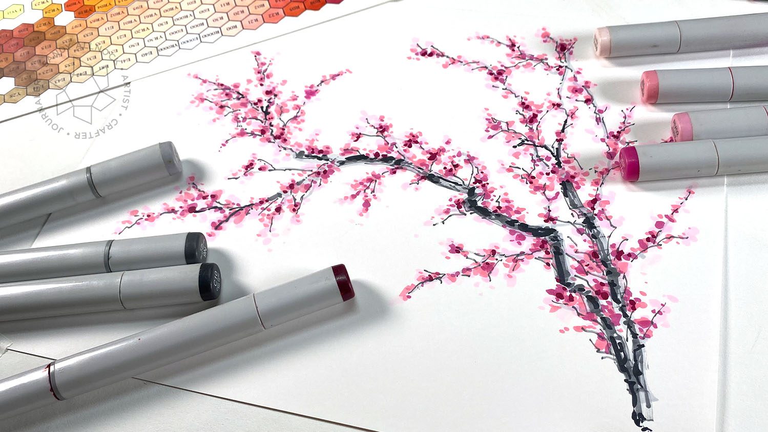 Copic Cherry Blossom Branch (part 1)