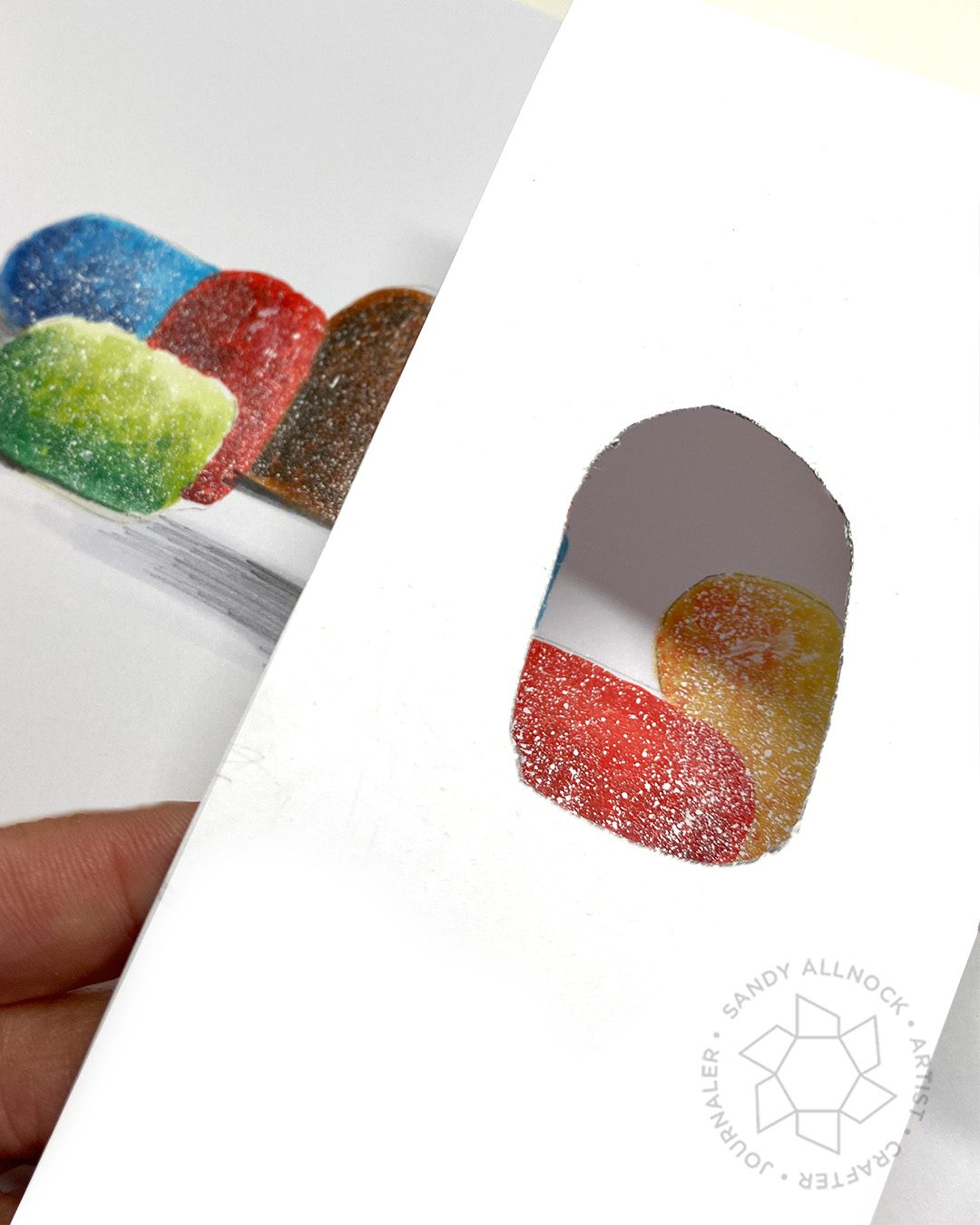 Sandy Allnock Draw sugar coated gumdrops template
