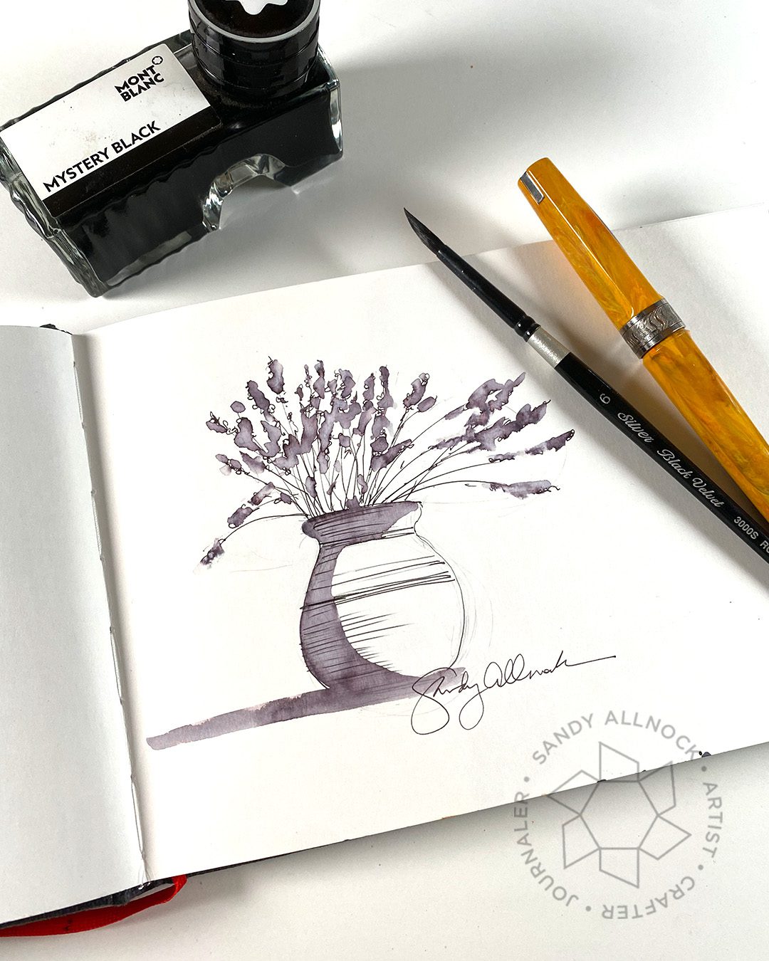 Sandy Allnock Sketching with water soluble inks 3