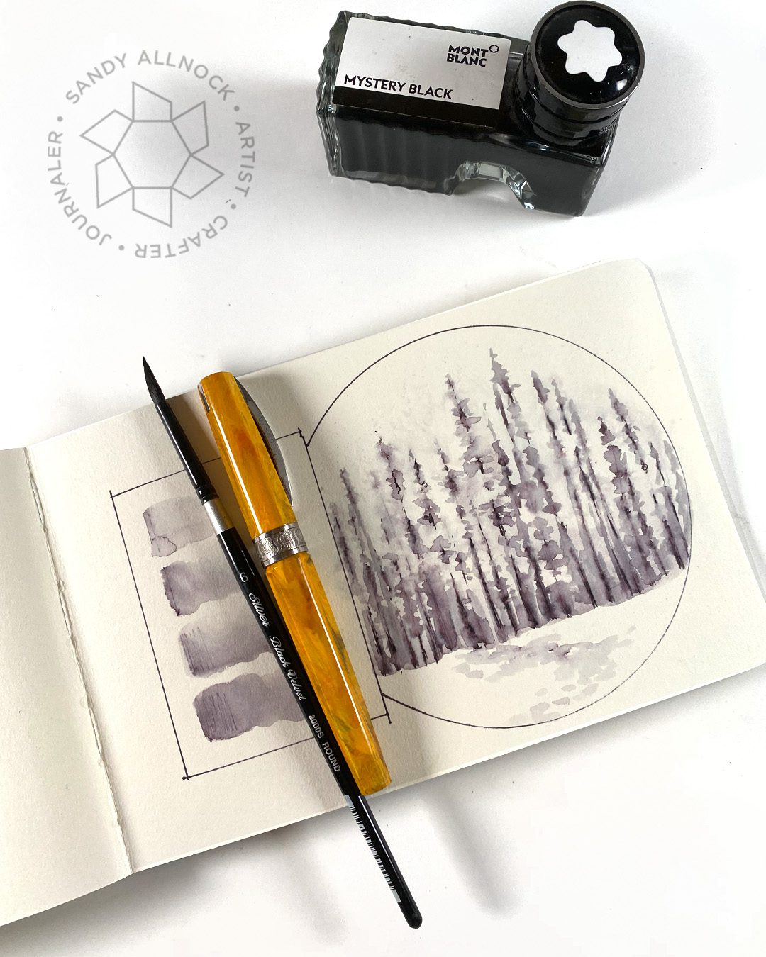 Sandy Allnock Sketching with water soluble inks2