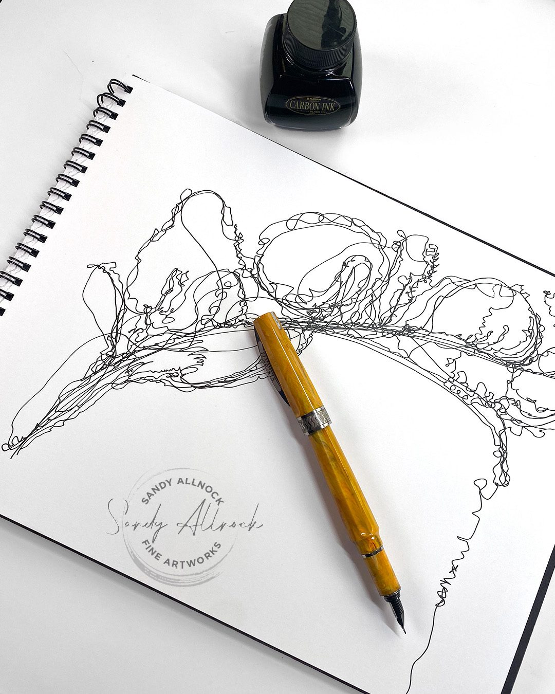 Sandy Allnock One Line Musical Drawing Miles Davis2