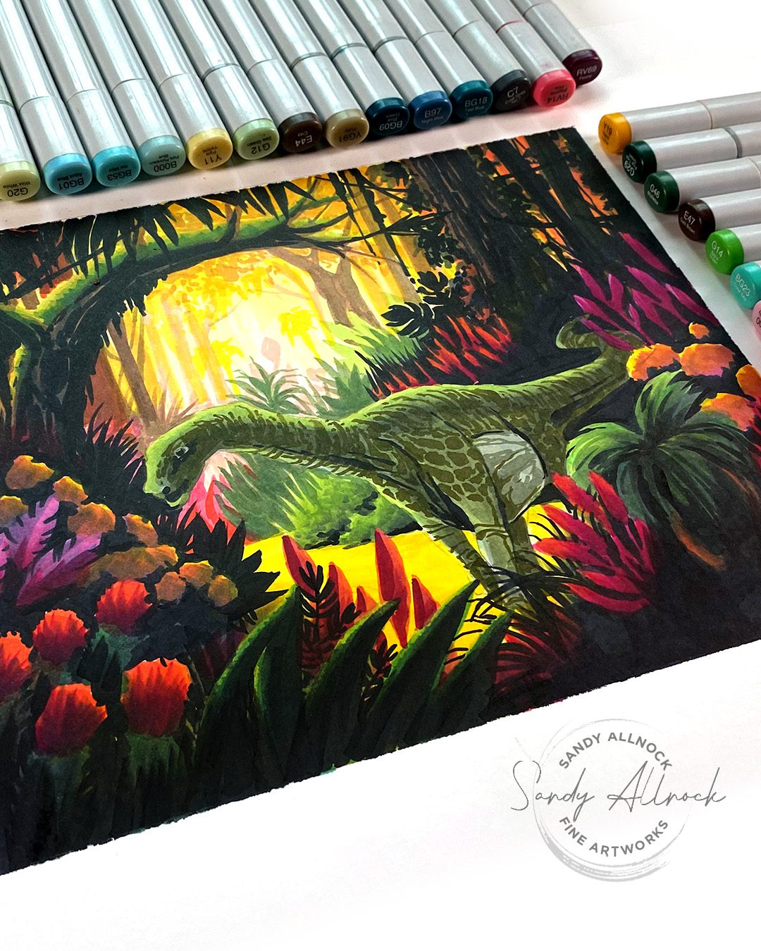 Sandy Allnock DInosaur in a rainforest2