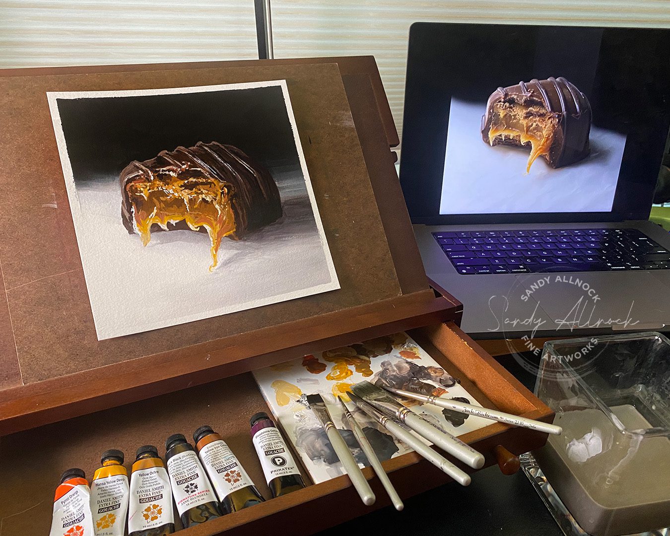 Sandy Allnock Caramel Chocolate gouache