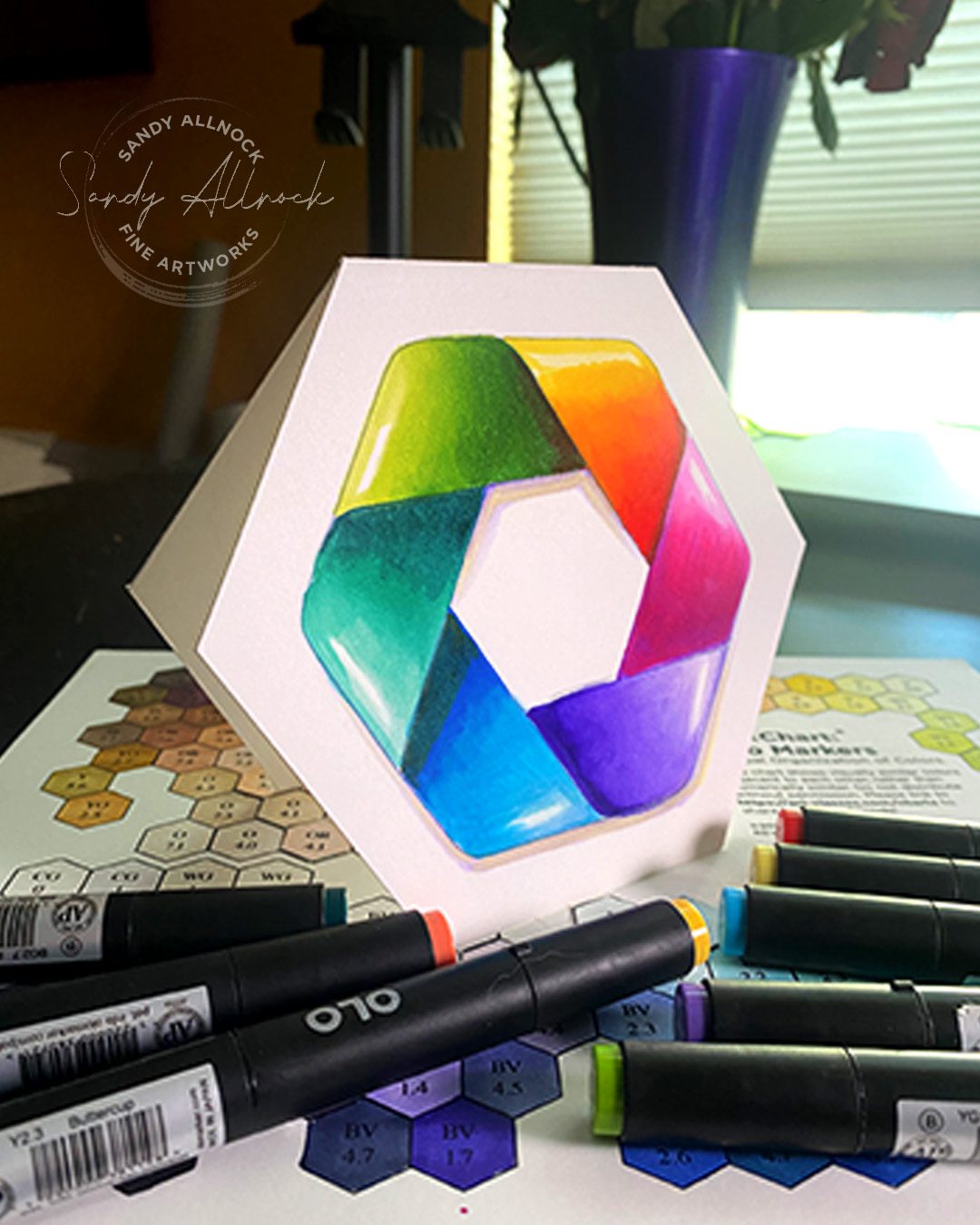 Sandy Allnock Candy Hexagon Card 2