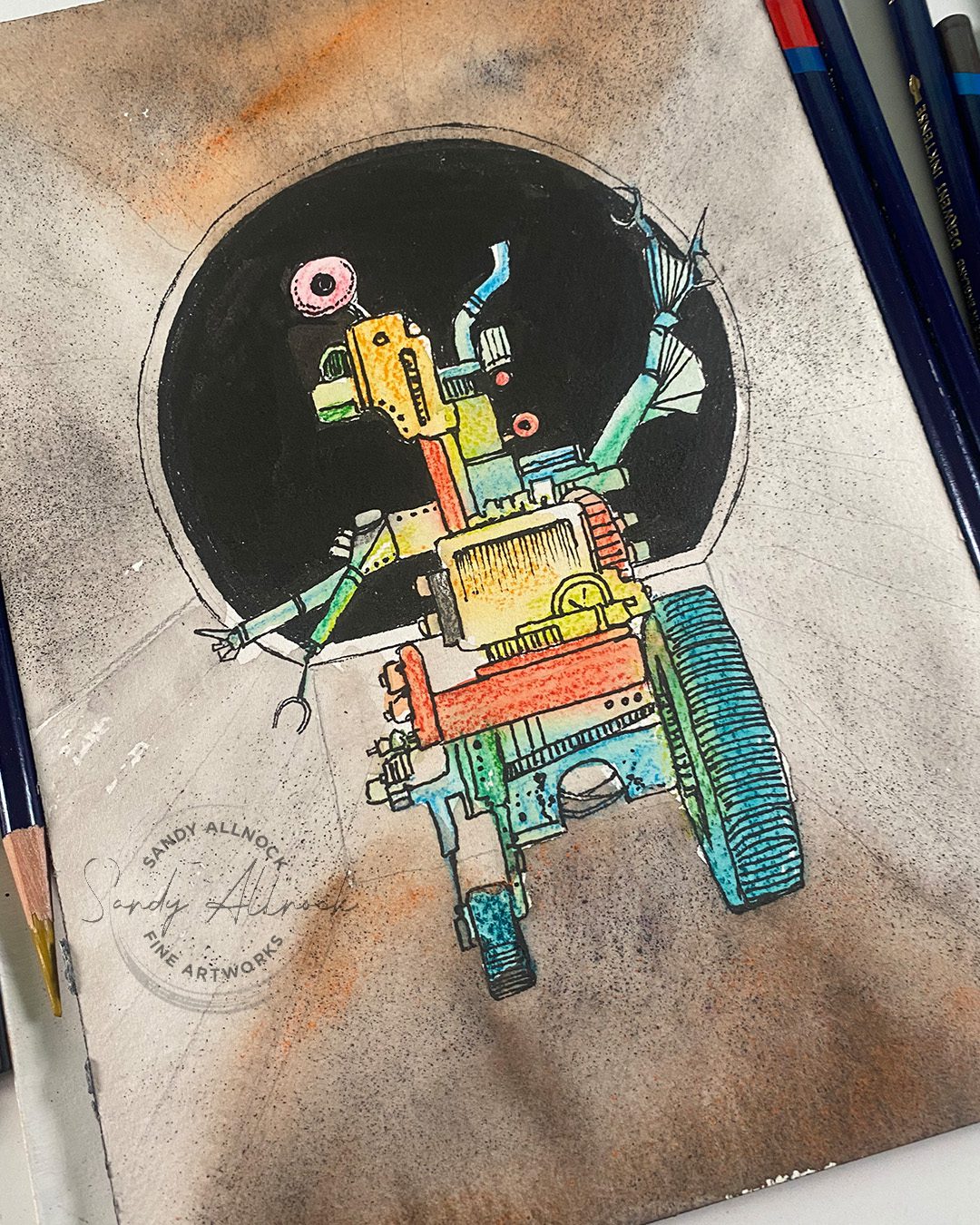 Sandy Allnock how to draw a robot 2b