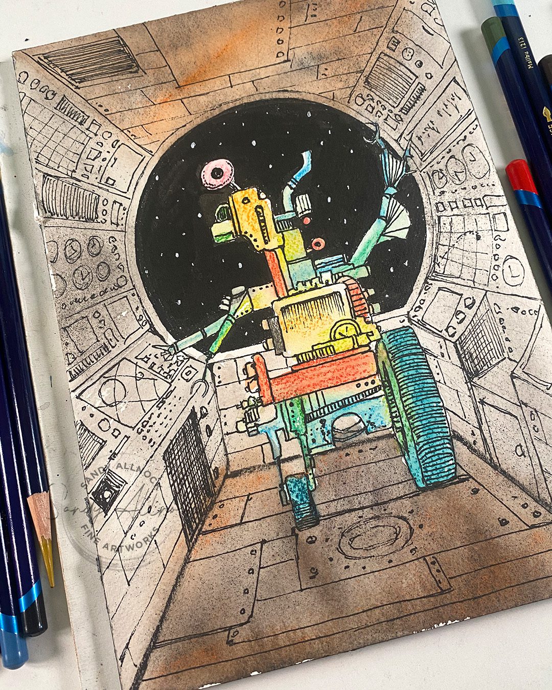 Sandy Allnock how to draw a robot 2c